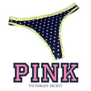 PINK Victoria's Secret Polka Dot Bottoms Panties Underwear - Navy/Yellow P115 XS